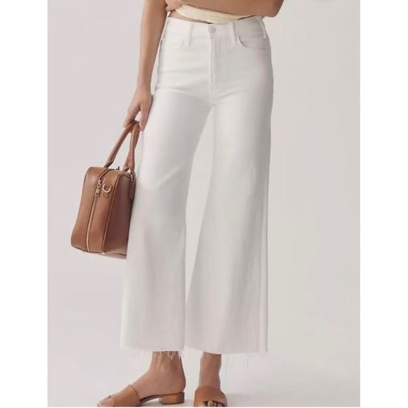 MOTHER Denim - Mother The Roller Fray‎ Jeans in Fairest Of Them All Wide Leg Size 28